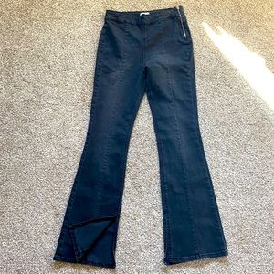 NWT Forever 21 Faded Black High Rise Bootcut Split Hem Jeans, Size 30